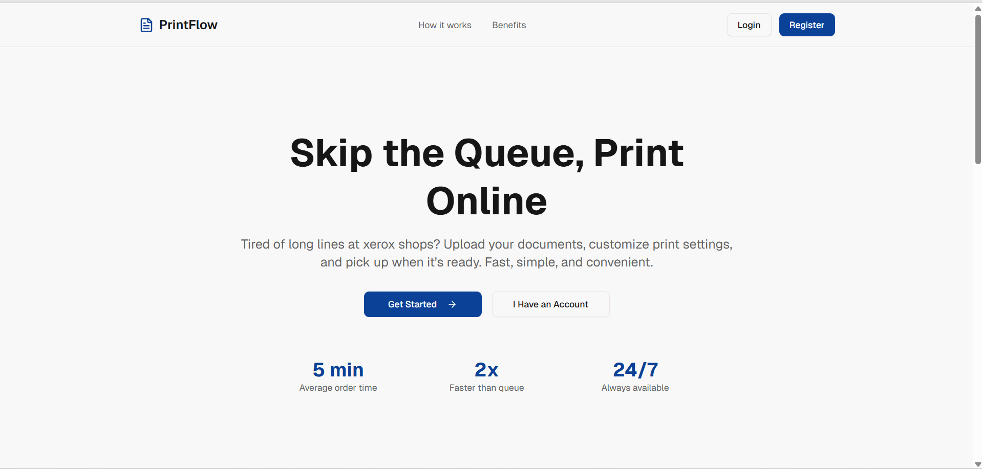 PrintFlow - Printing Management Platform (MVP)