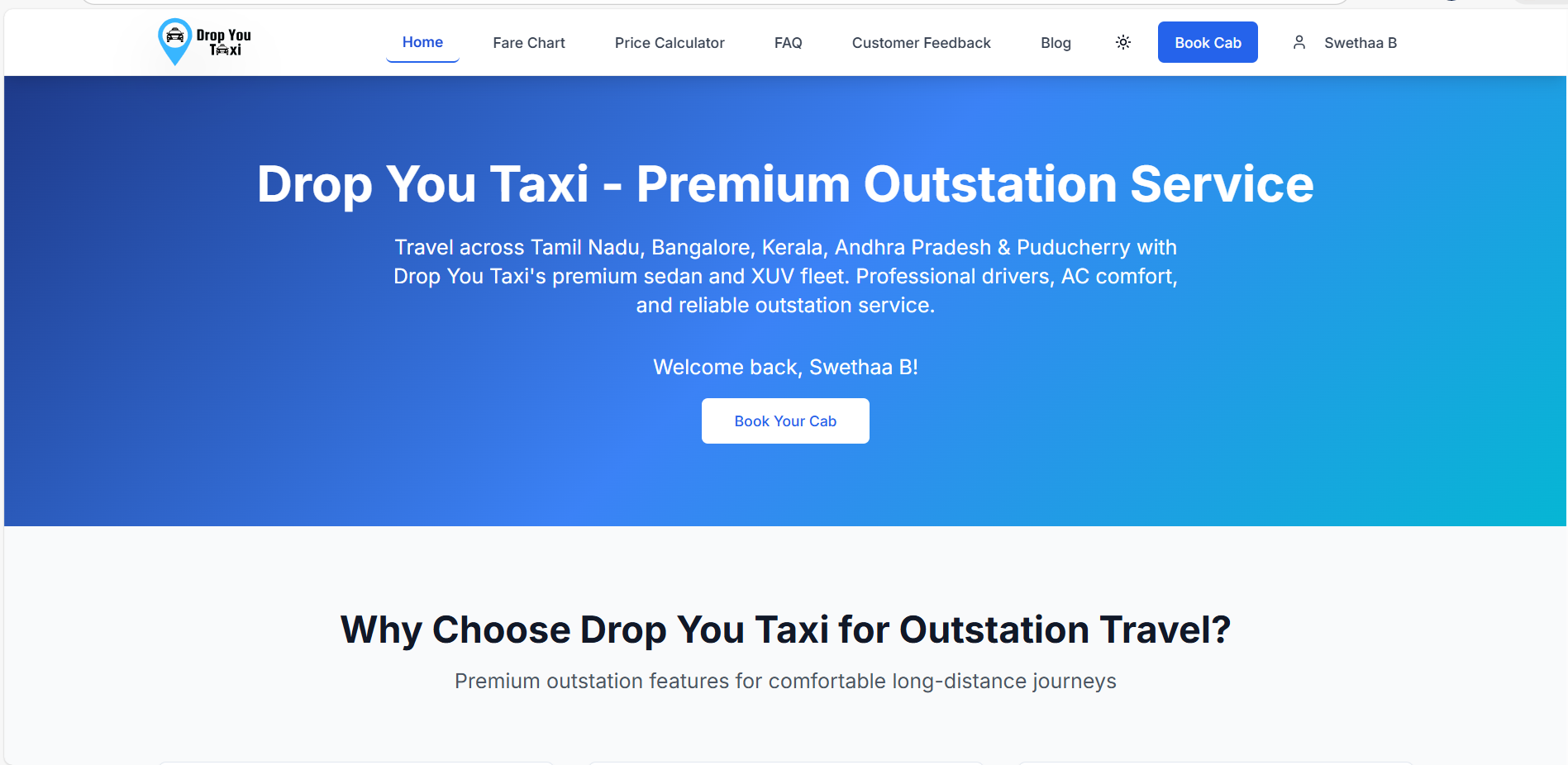 Drop You Taxi - Cab Booking Website